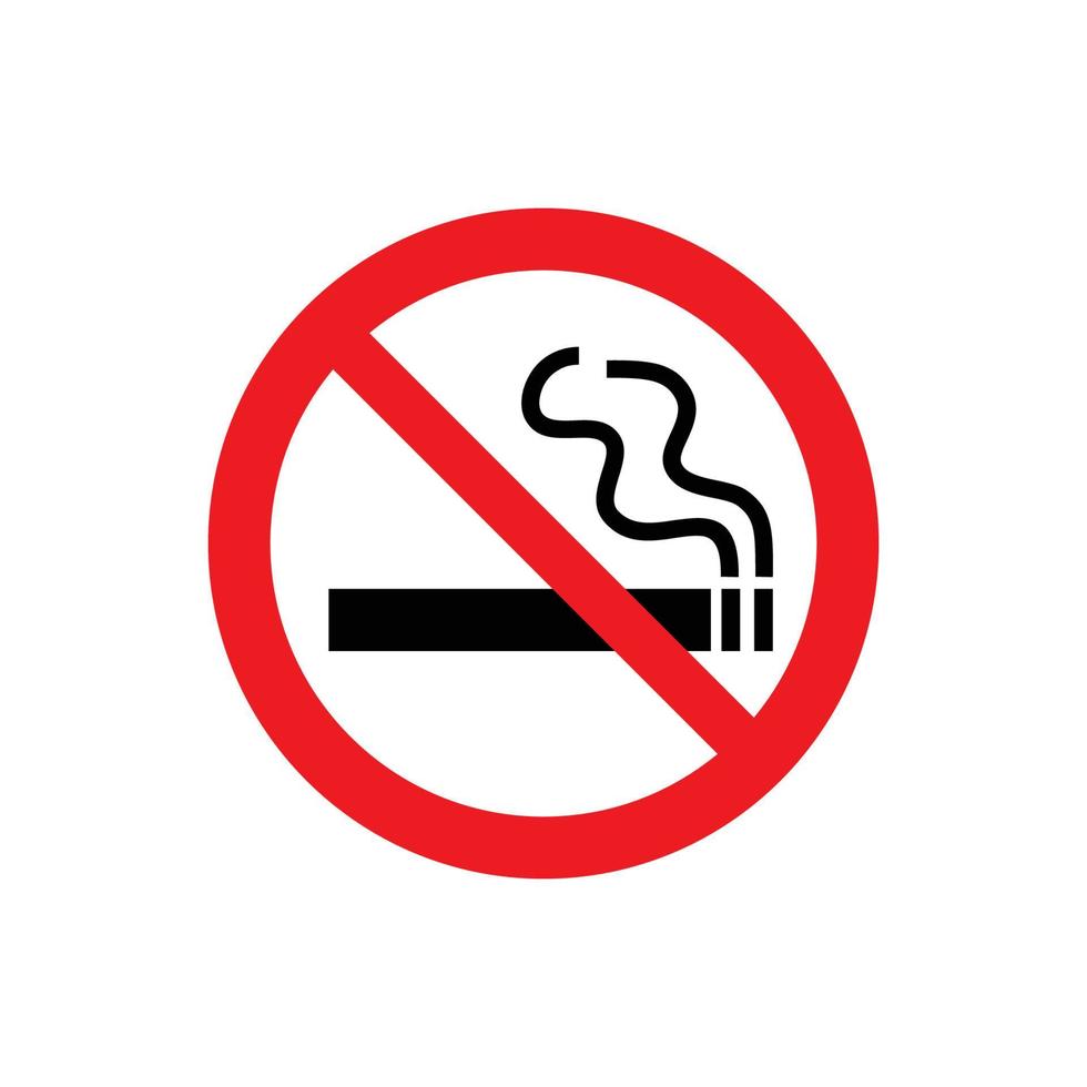 no hay señal de fumar. ilustración de vector de signo de no fumar