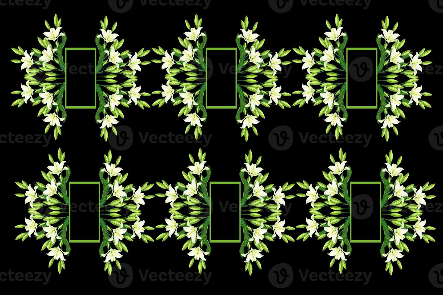 Flower lily isolated on black background. summer photo