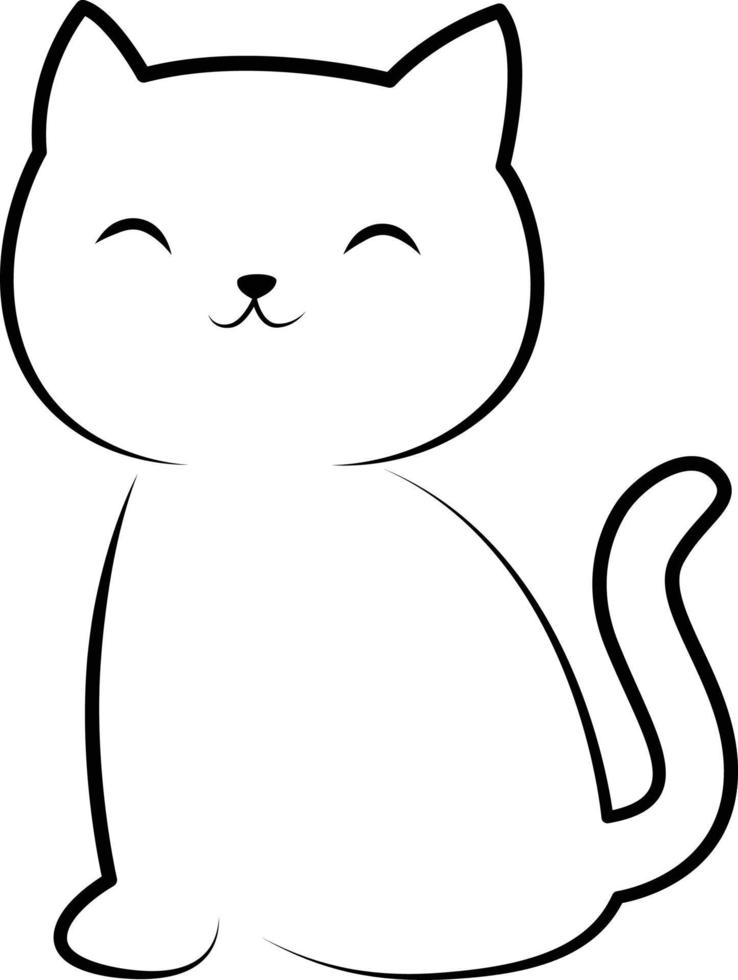 lindo gato dibujo garabato arte lineal vector