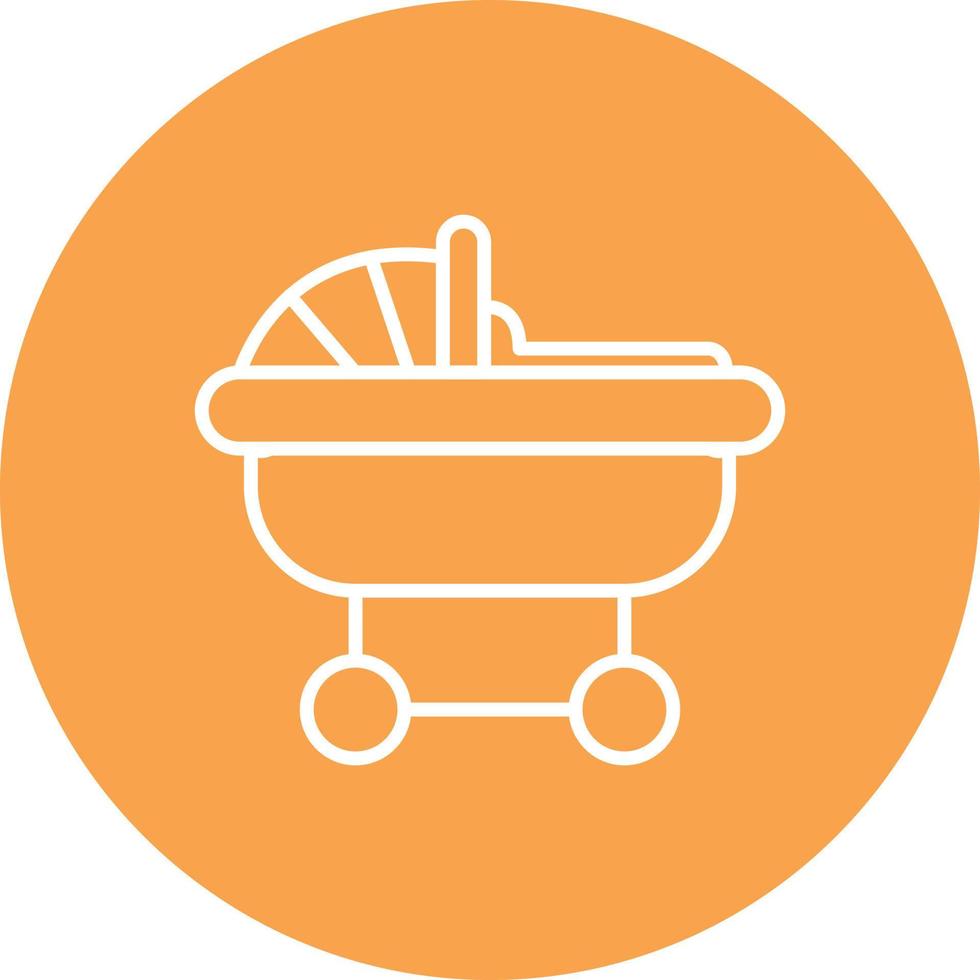 Baby Carriage Line Circle Multicolor vector