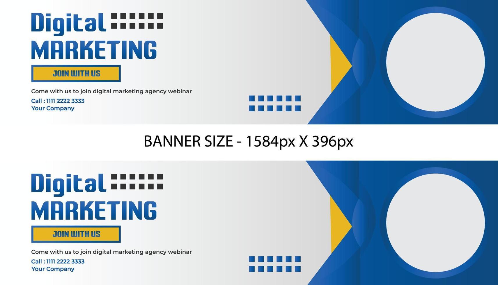 digital marketing agency social media banner, digital marketing webinar vector social  media web banner