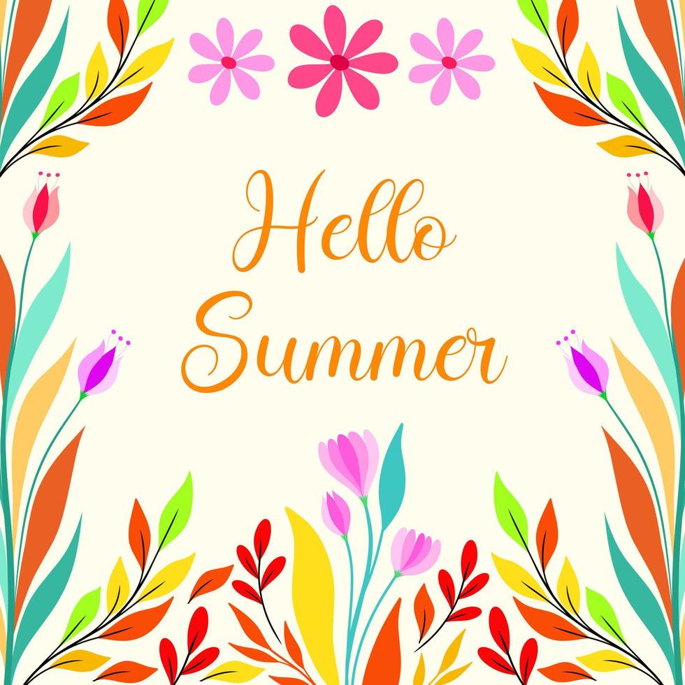 Summer background with floral pattern vector