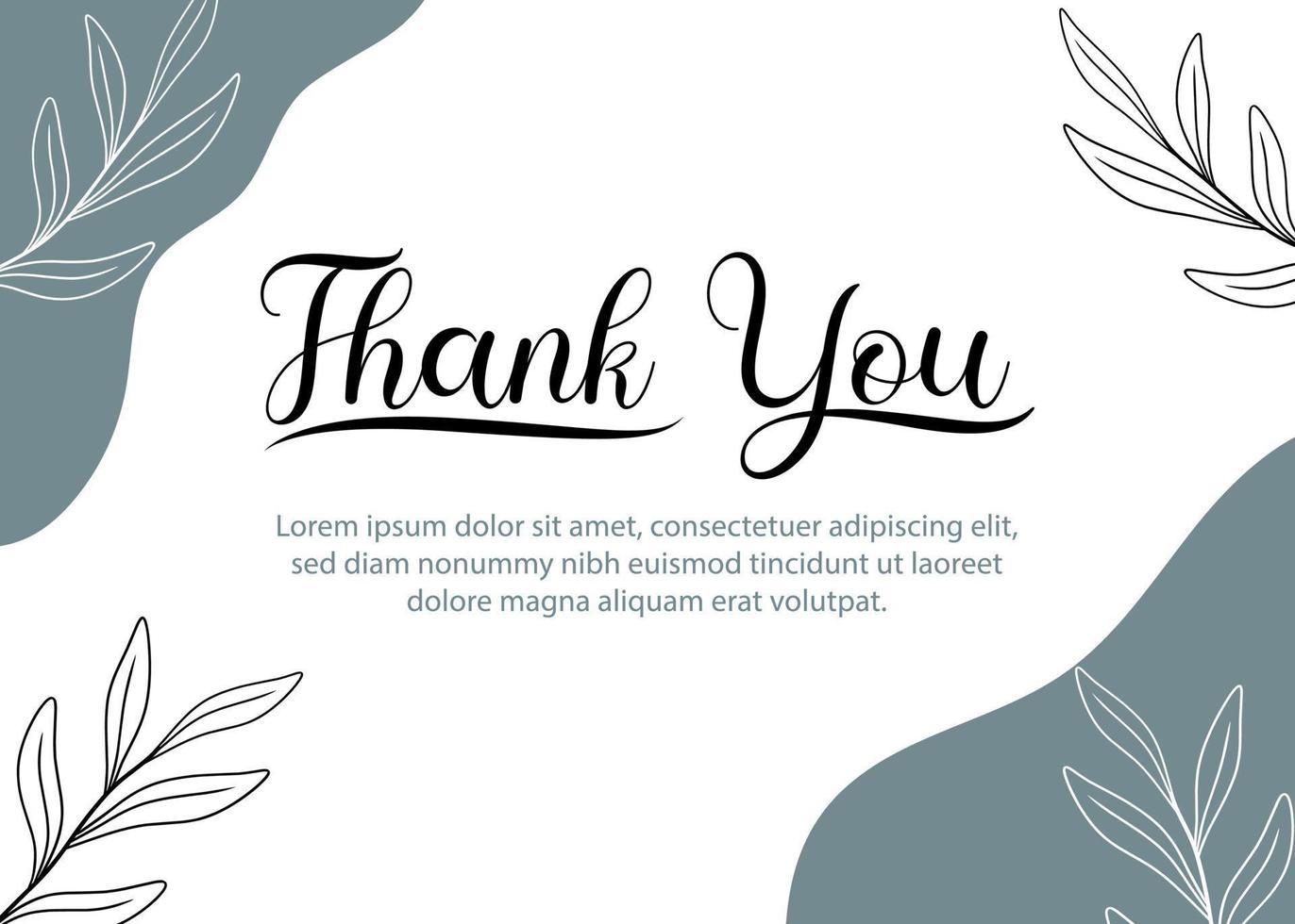 Line floral thank you for your order card vector