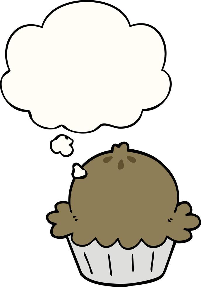 cute cartoon pie and thought bubble vector