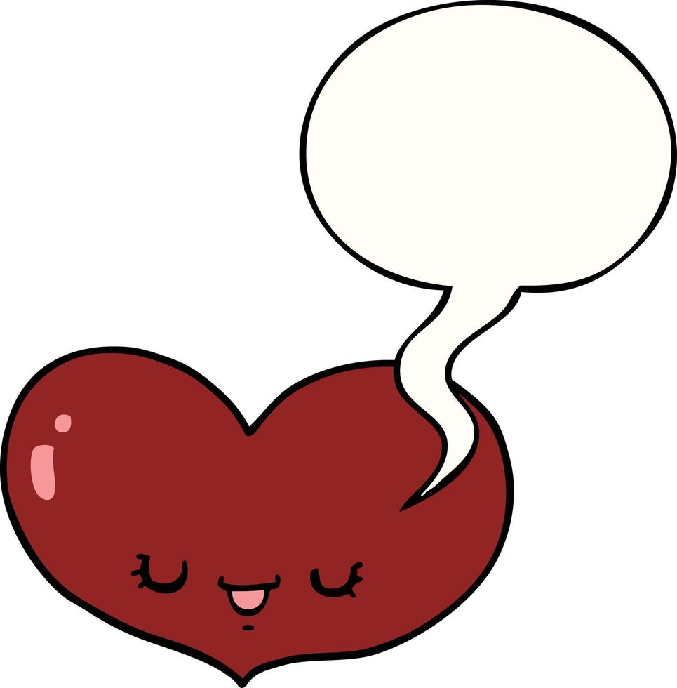 cartoon love heart character and speech bubble vector
