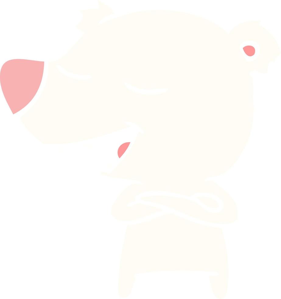 oso polar de dibujos animados de estilo de color plano vector