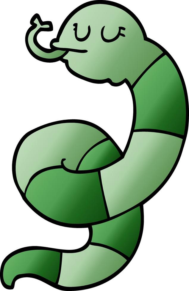 caricatura, garabato, serpiente, enrollado vector