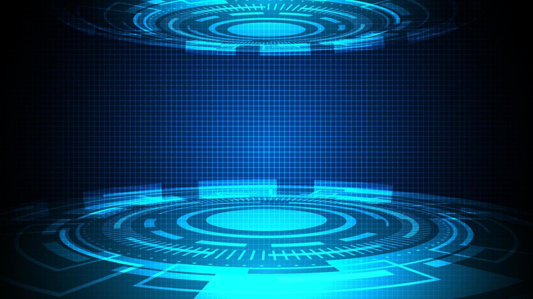 Abstract technology futuristic concept circle hud interface screen design on dark blue background vector