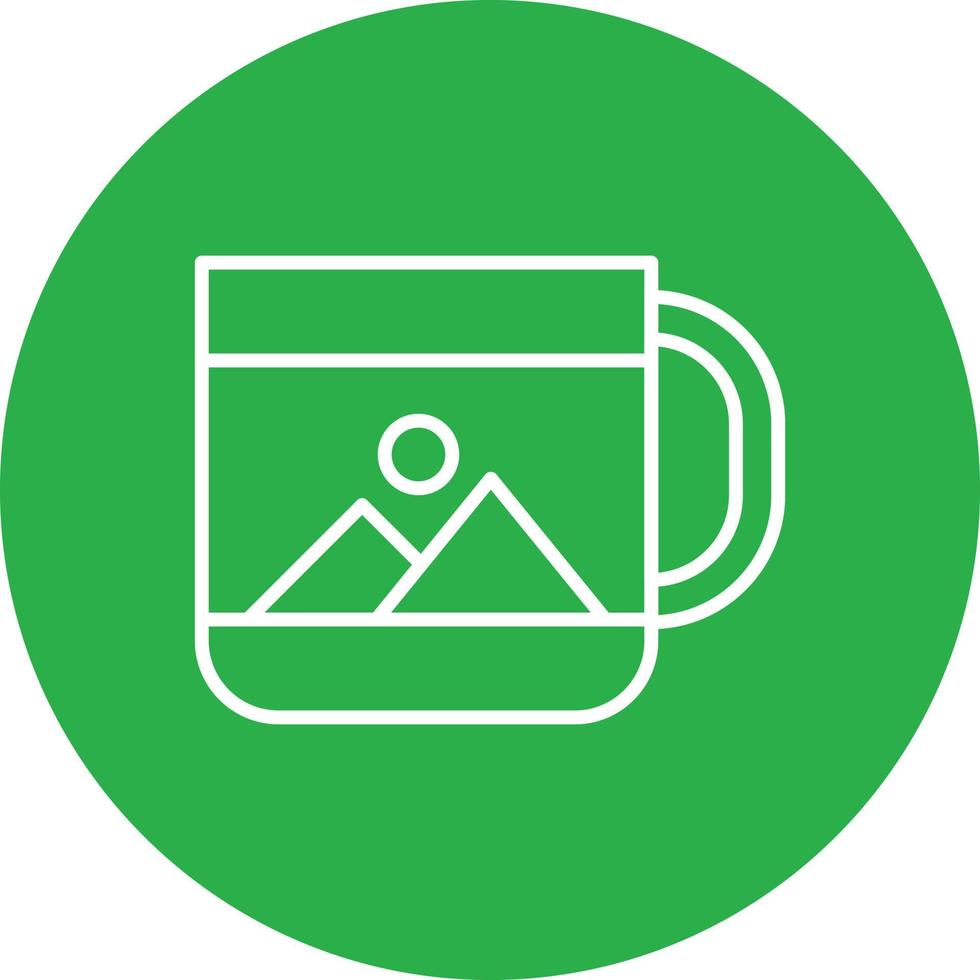 Cup Line Circle Multicolor vector