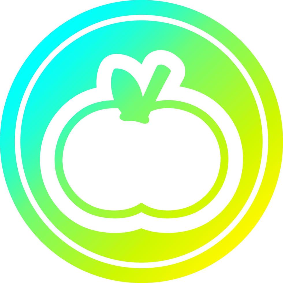 organic apple circular in cold gradient spectrum vector