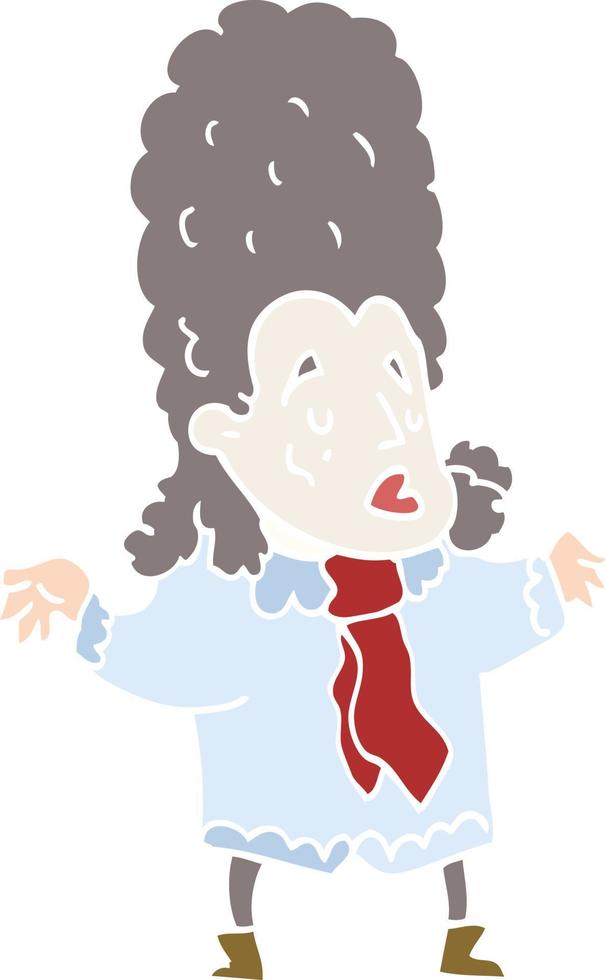 cartoon doodle man in wig vector