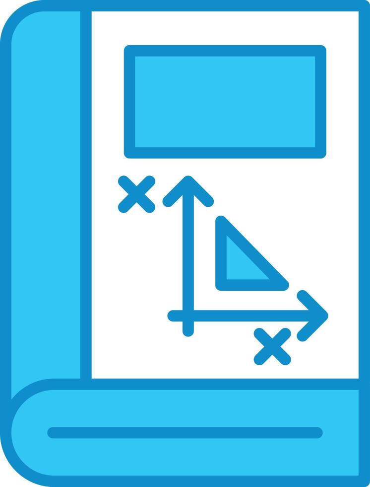 Algebra Book Line Filled Blue vector