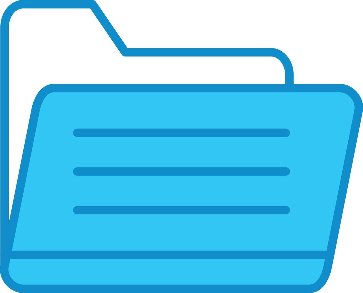 Folder Line Filled Blue vector