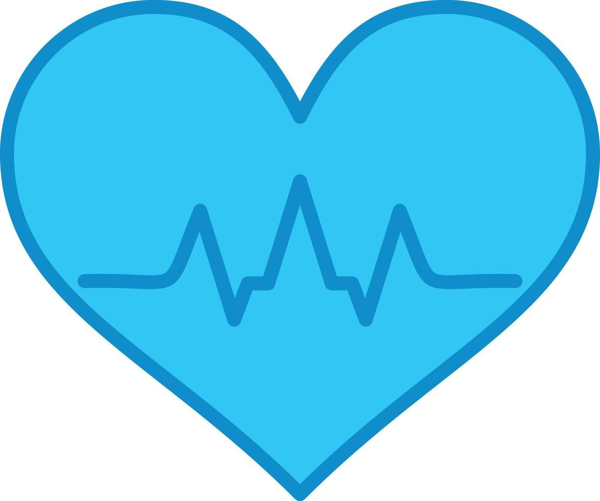 Medical Heart Line Filled Blue vector