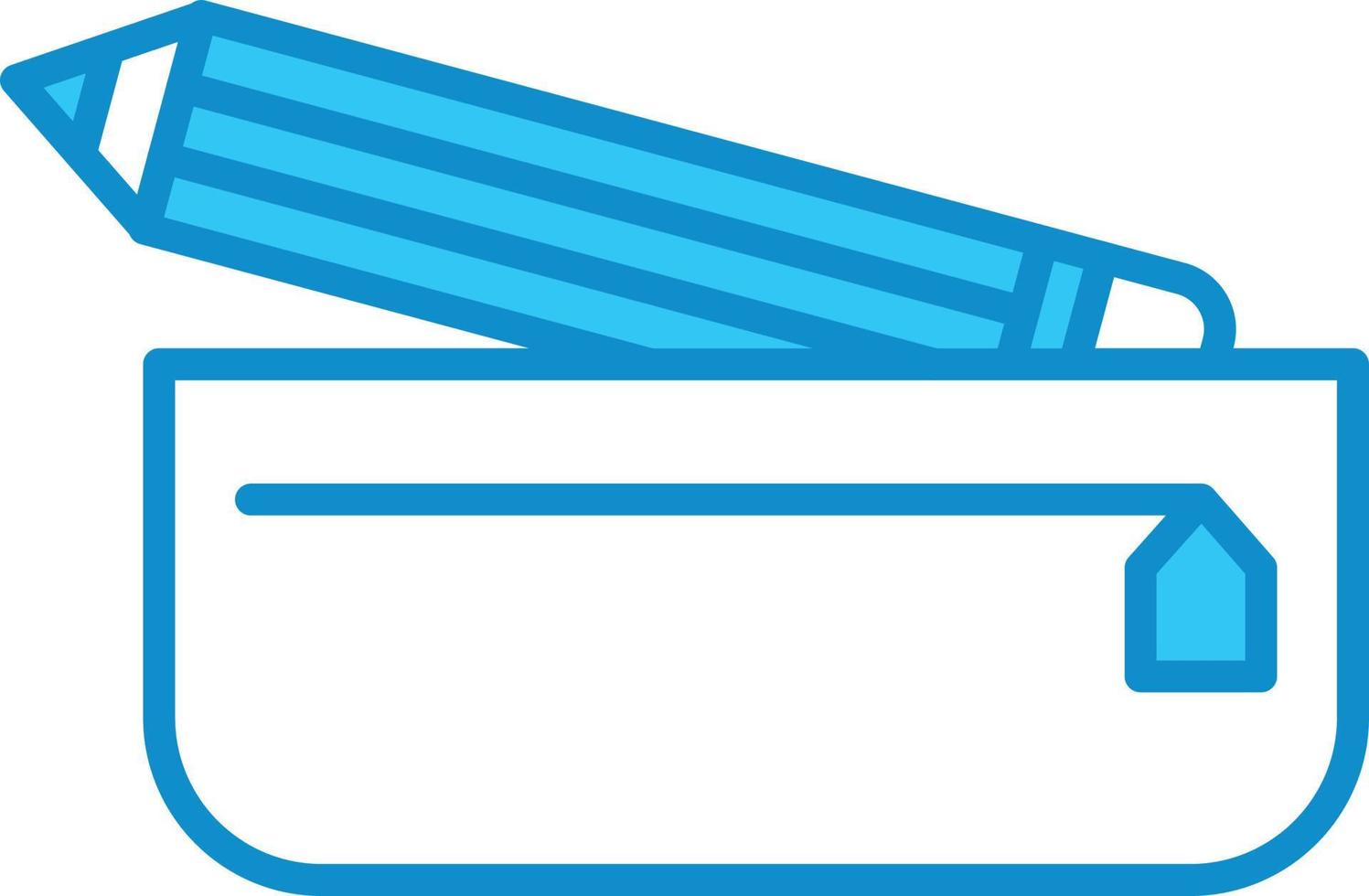 Pencil Case Line Filled Blue vector