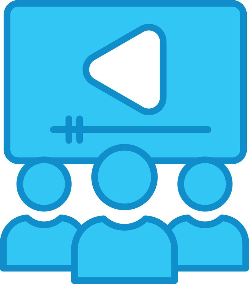 Webinar Line Filled Blue vector