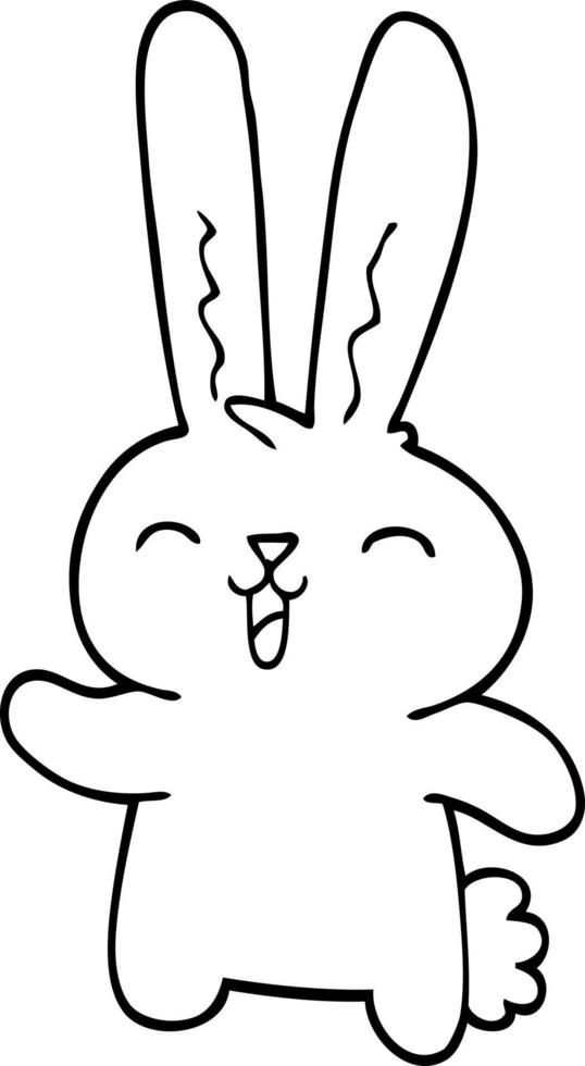 line drawing cartoon jolly rabbit 9868862 Vector Art at Vecteezy