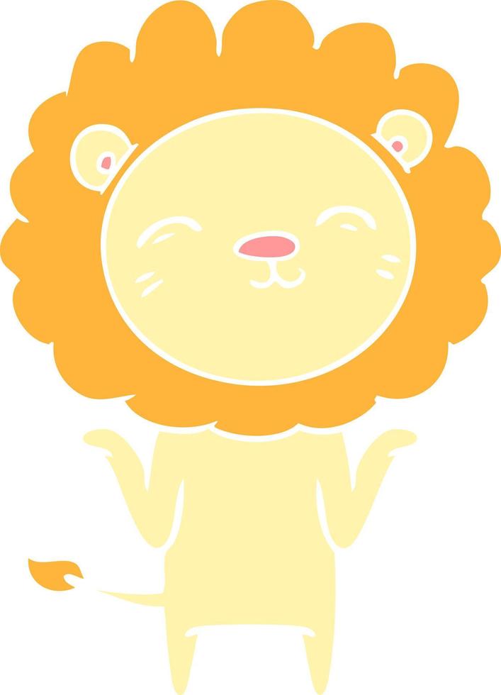 flat color style cartoon lion vector