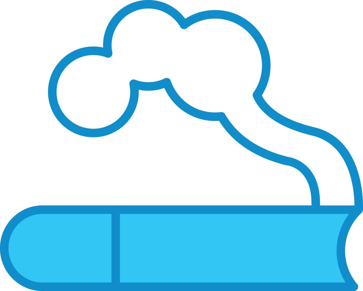 Smoking Line Filled Blue vector