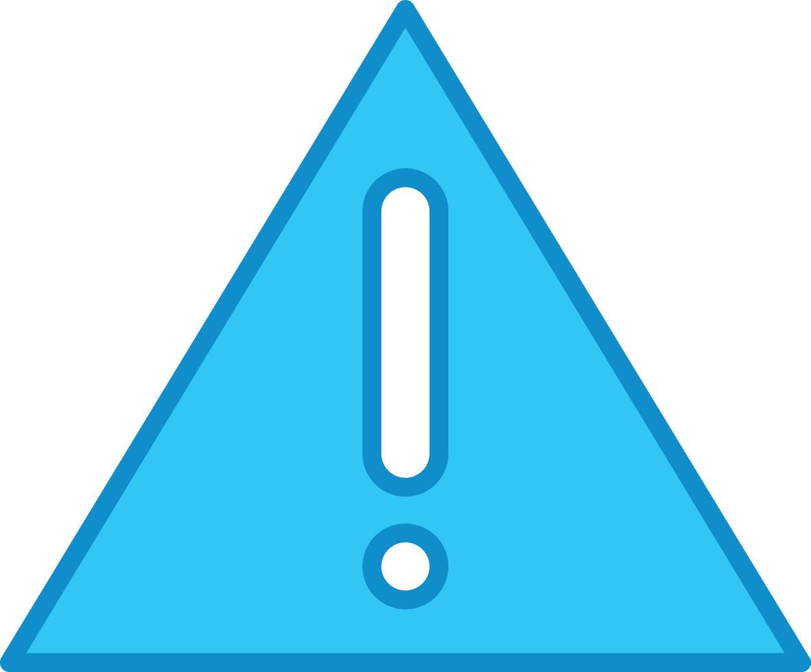 Warning Sign Line Filled Blue vector