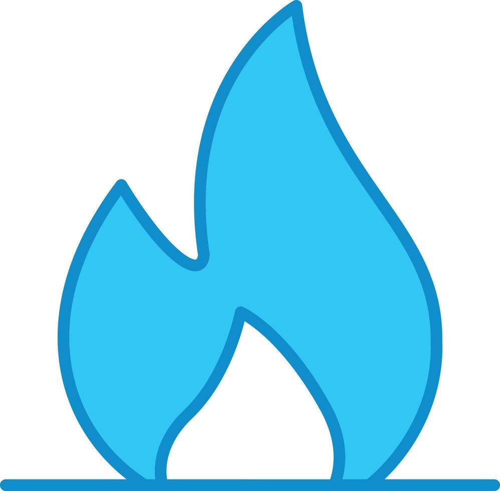 Flame Line Filled Blue vector