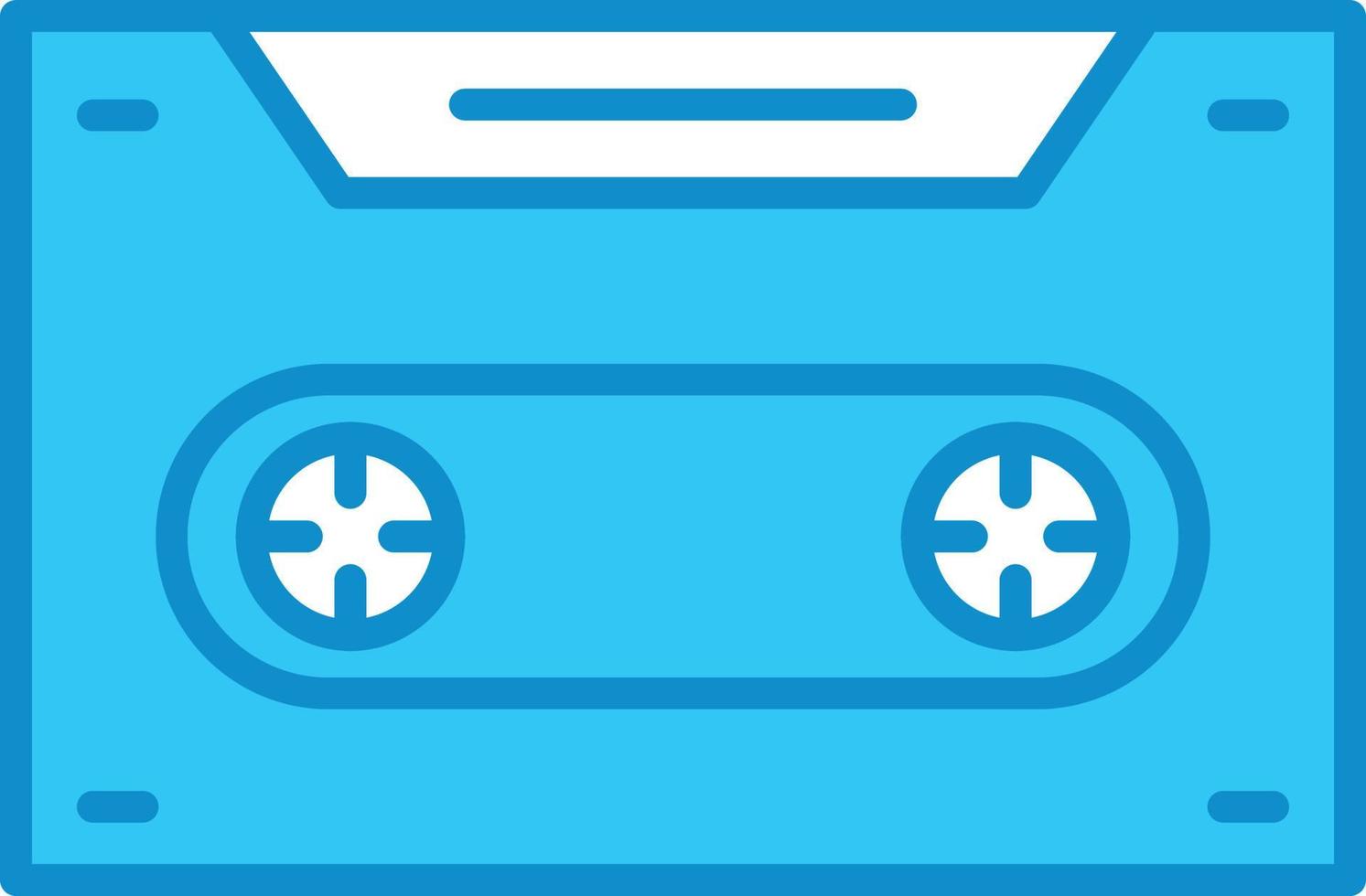 Cassette Line Filled Blue vector