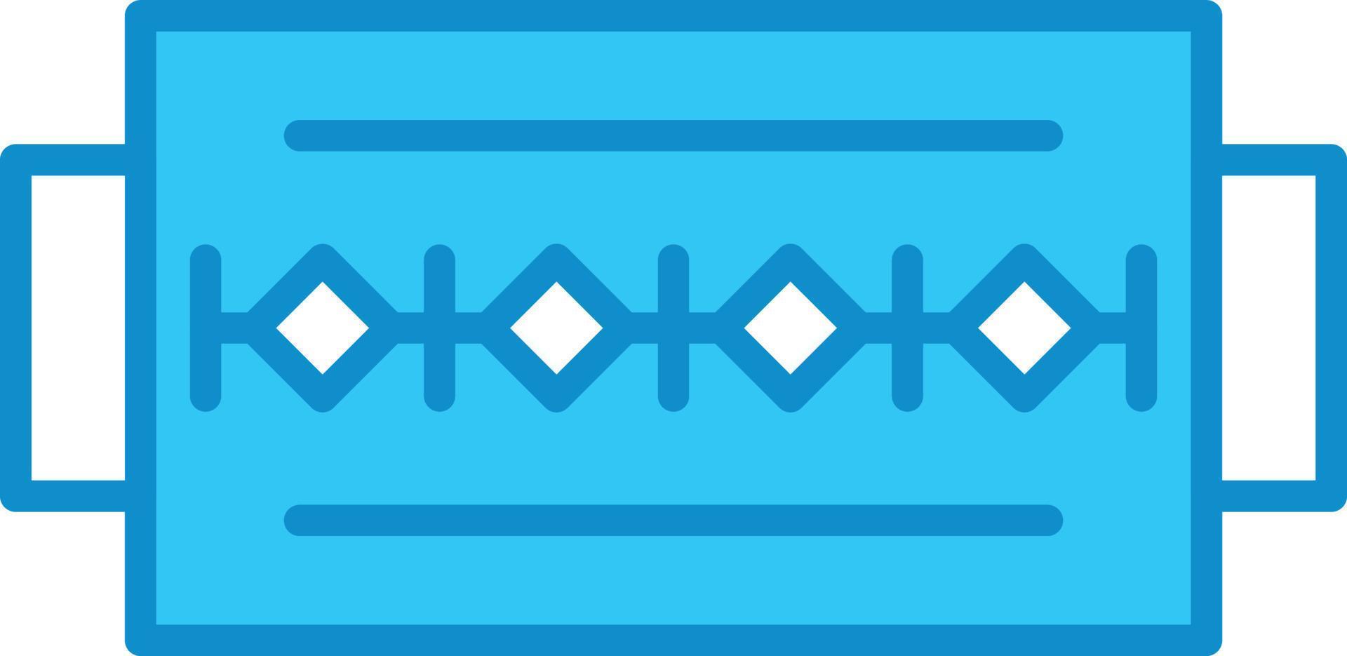 Razor Blade Line Filled Blue vector