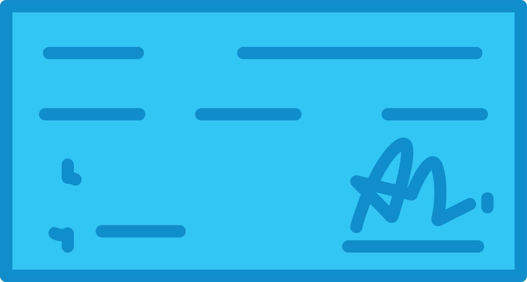 Bank Check Line Filled Blue vector