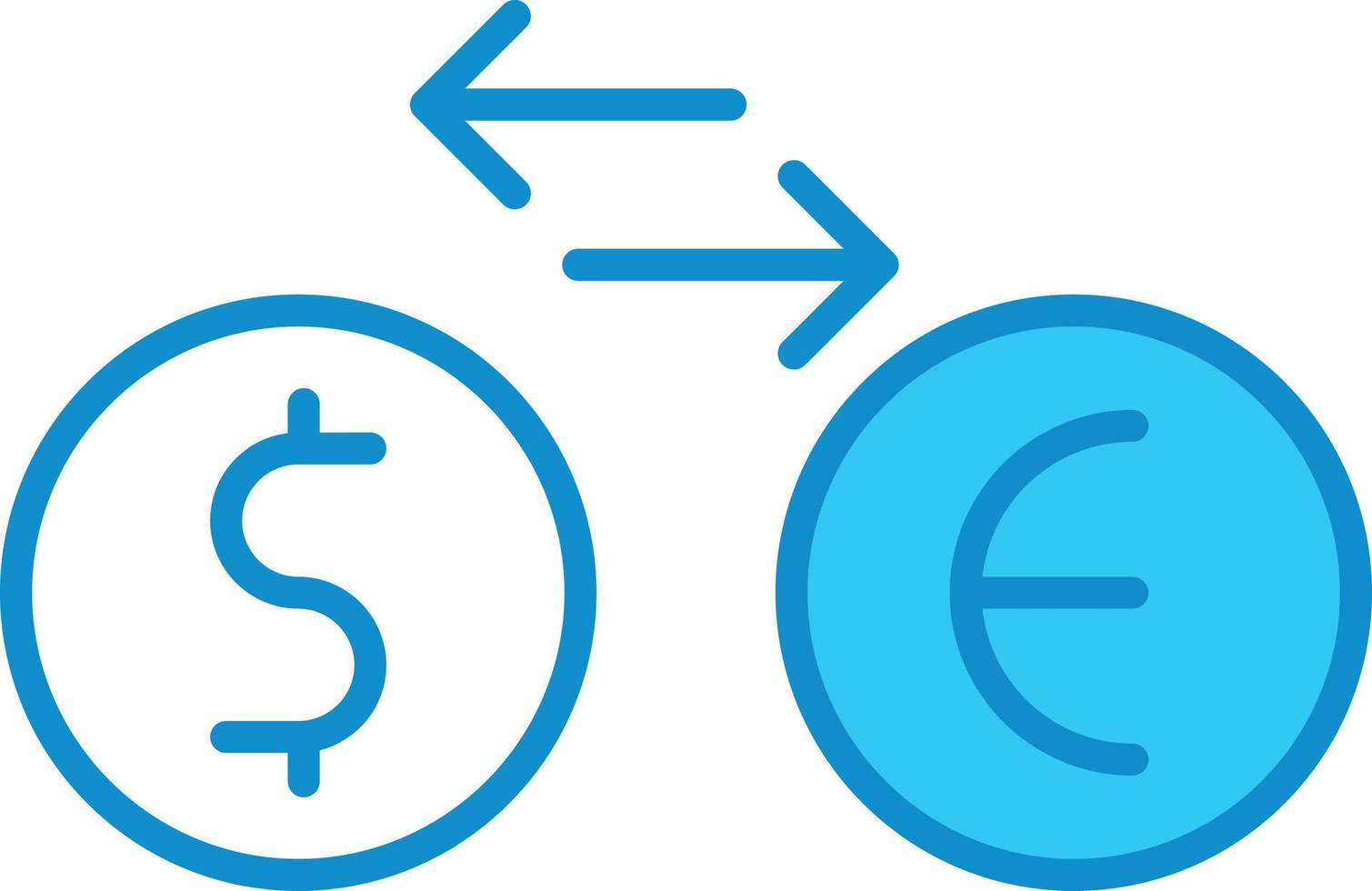 Currency Exchange Line Filled Blue vector