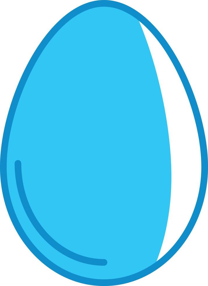 Egg Line Filled Blue vector