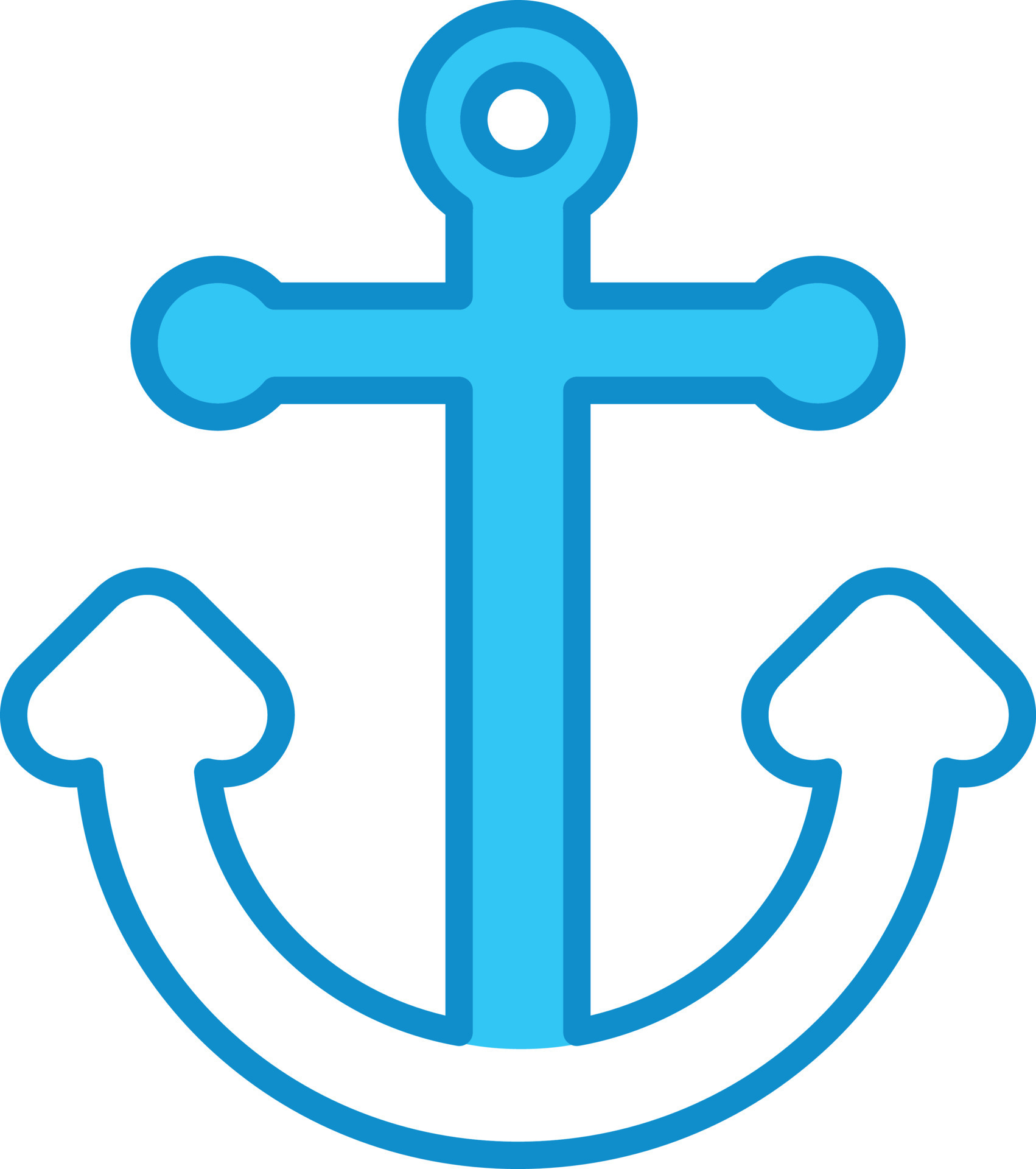 Anchor Line Filled Blue 9869025 Vector Art at Vecteezy