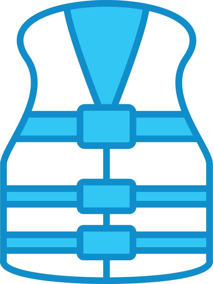 Life Jacket Line Filled Blue vector