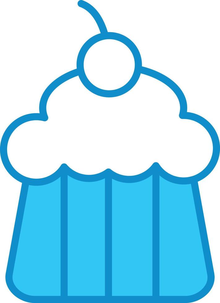 Cupcake Line Filled Blue vector