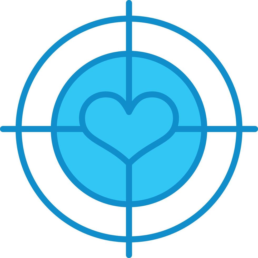 Target Line Filled Blue vector