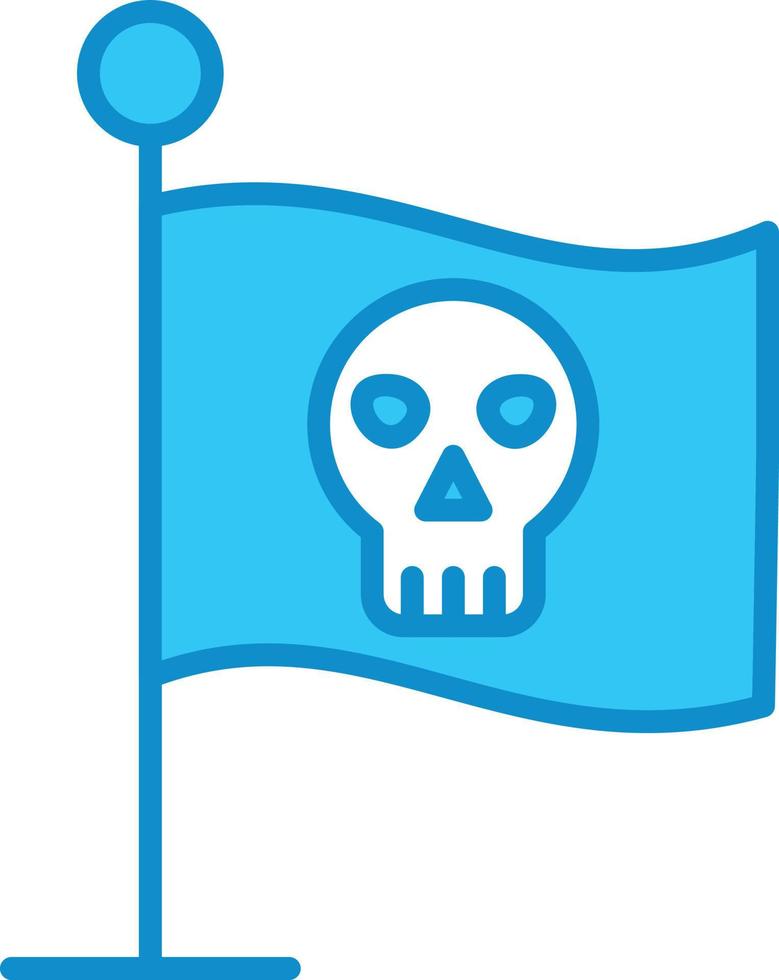 línea de bandera pirata llena de azul vector