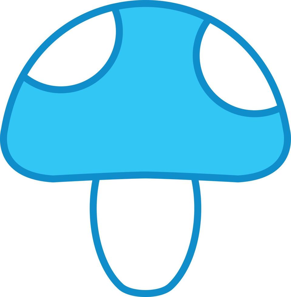 Mushroom Line Filled Blue vector