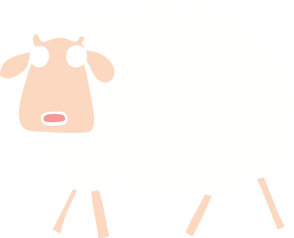 flat color style cartoon sheep vector