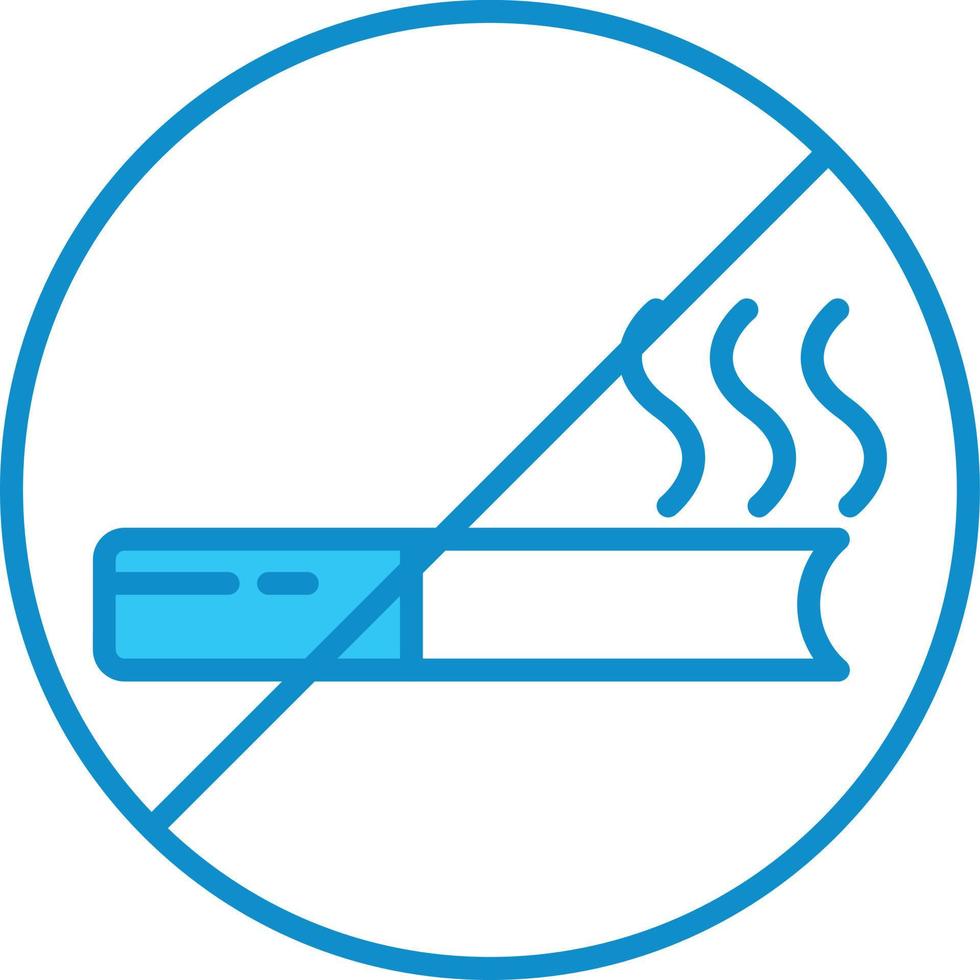 No Smoking Line Filled Blue vector