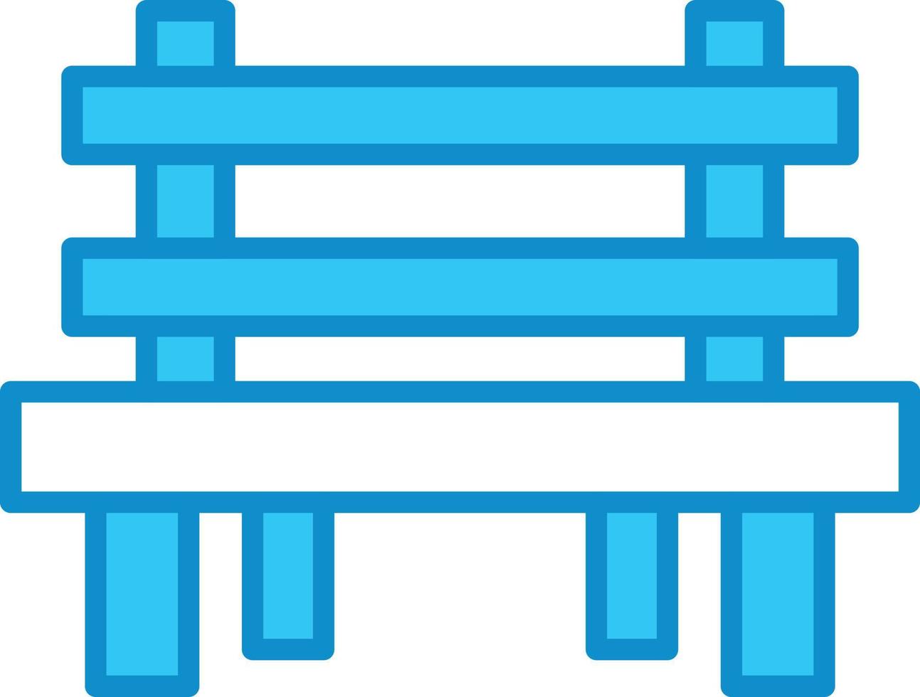 Bench Line Filled Blue vector