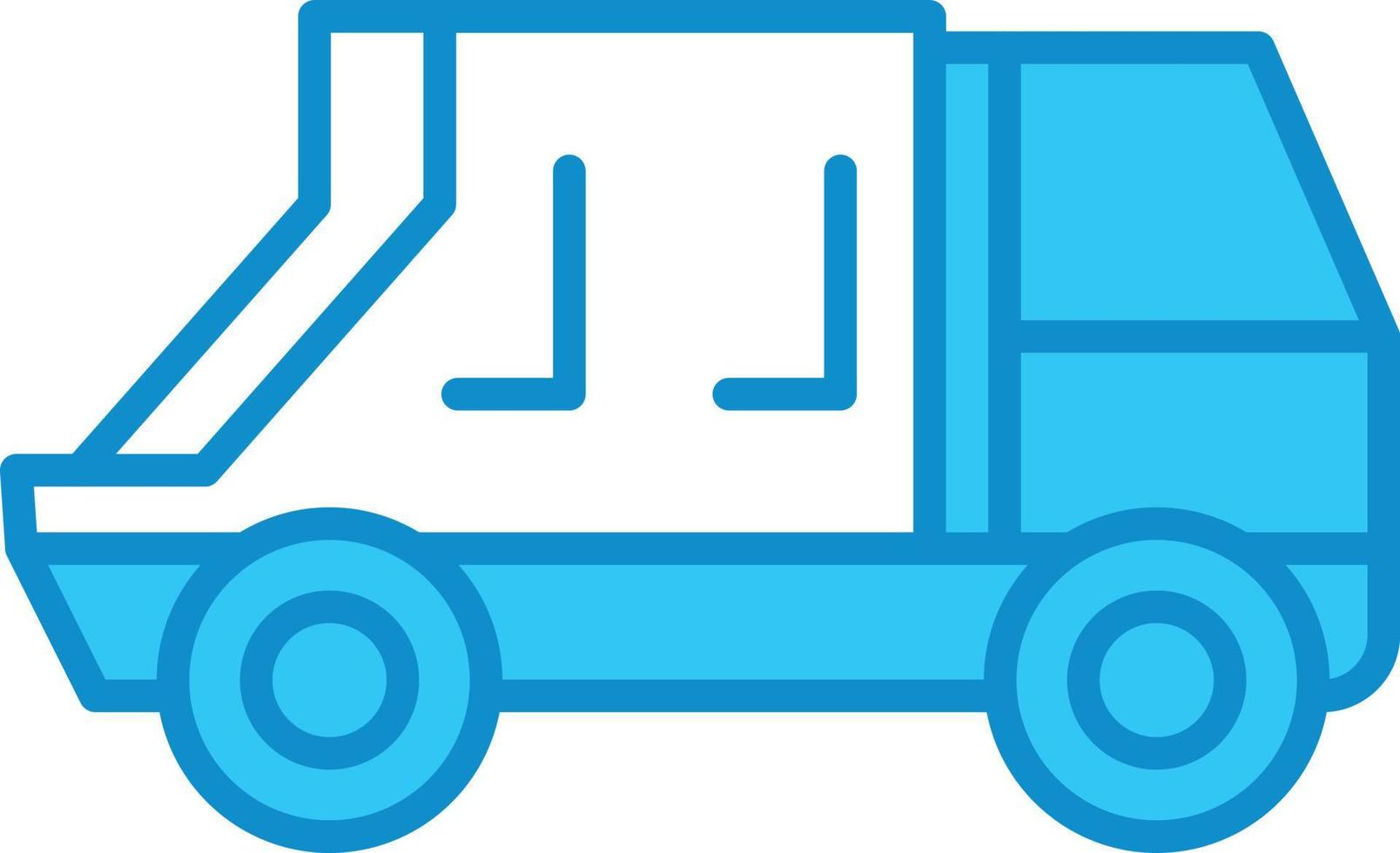 Recycling Truck Line Filled Blue vector