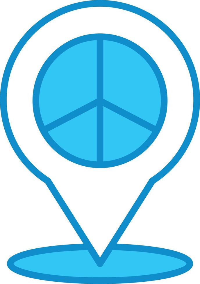 Peace Location Line Filled Blue vector