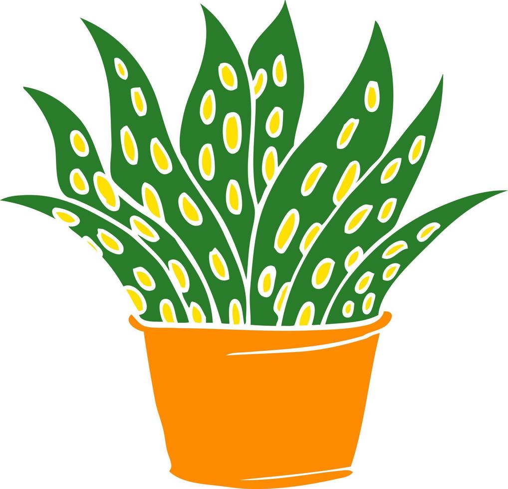 cartoon doodle house plant vector