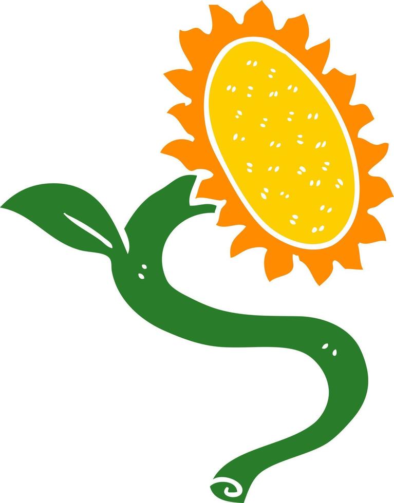 flat color style cartoon sunflower vector