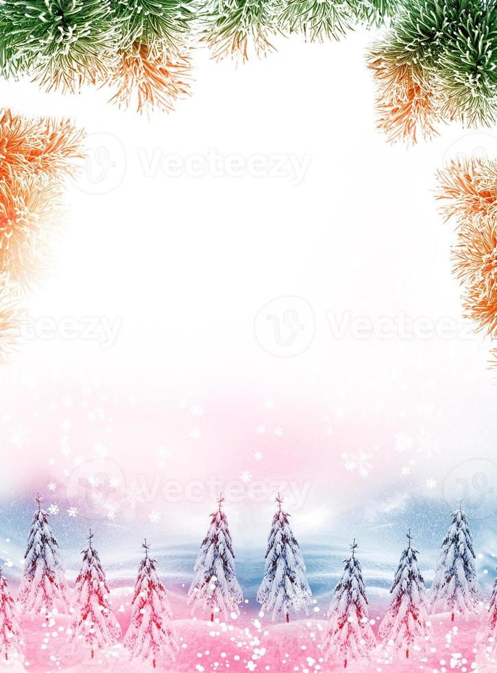 Christmas card. winter Landscape photo