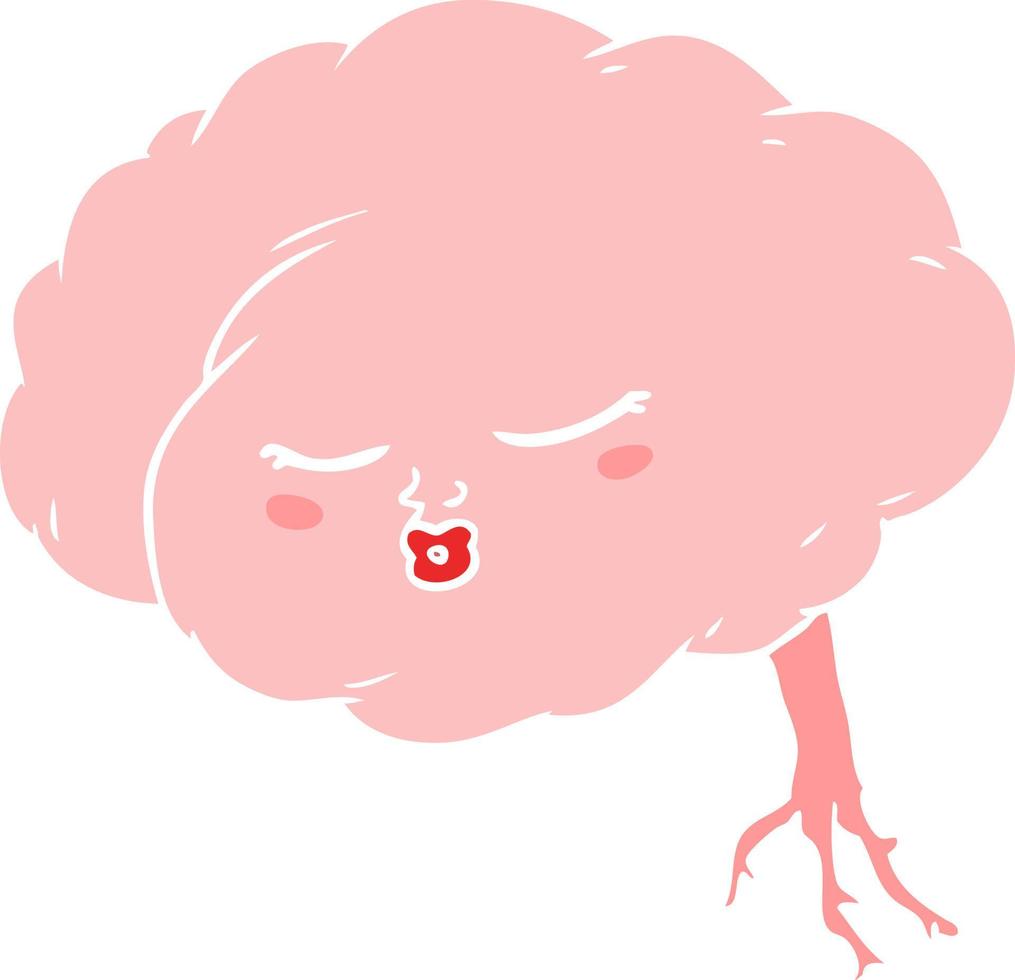 flat color style cartoon brain vector