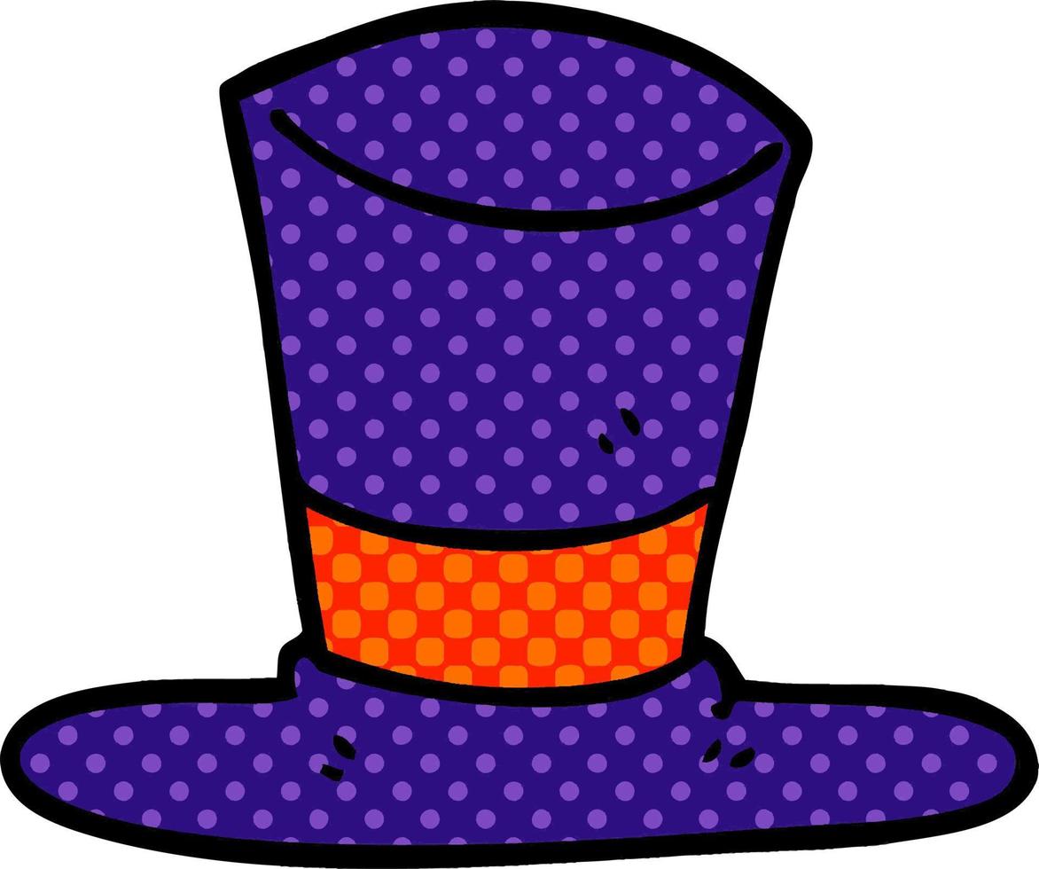 cartoon doodle top hat vector