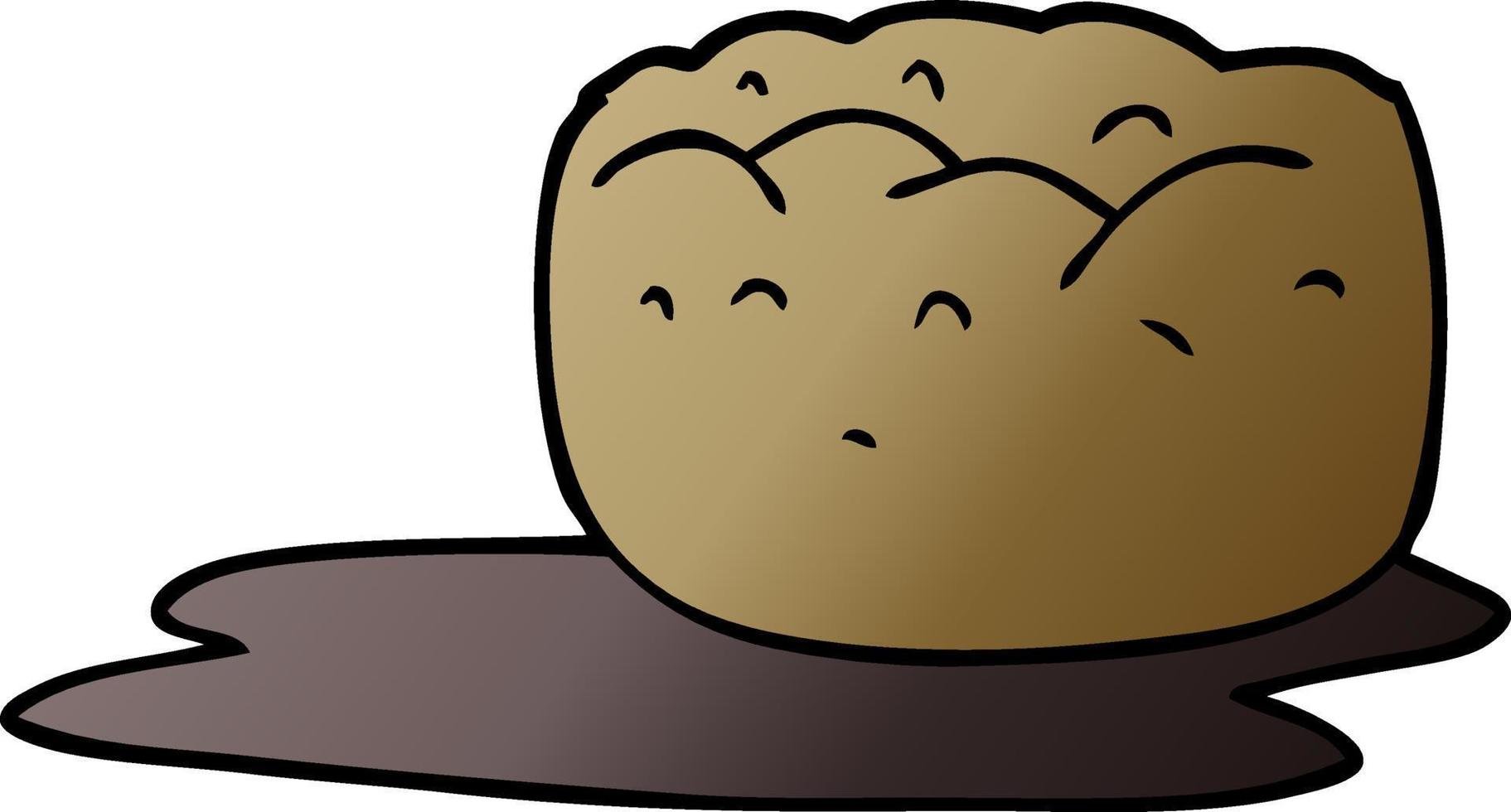cartoon doodle yorkshire pudding and gravy vector