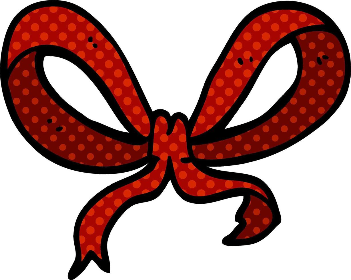 cartoon doodle red bow vector