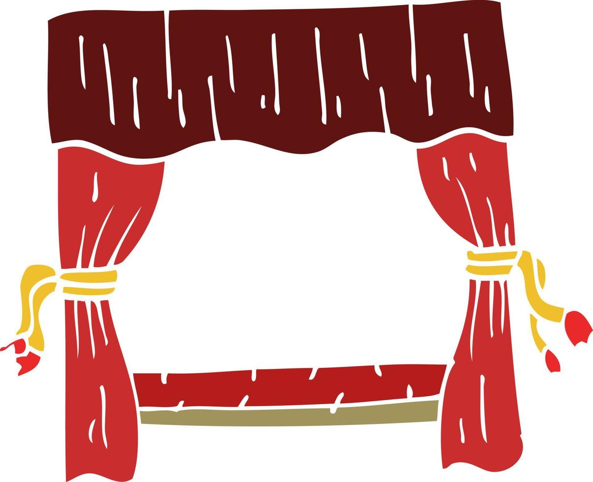 cartoon doodle stage curtains vector