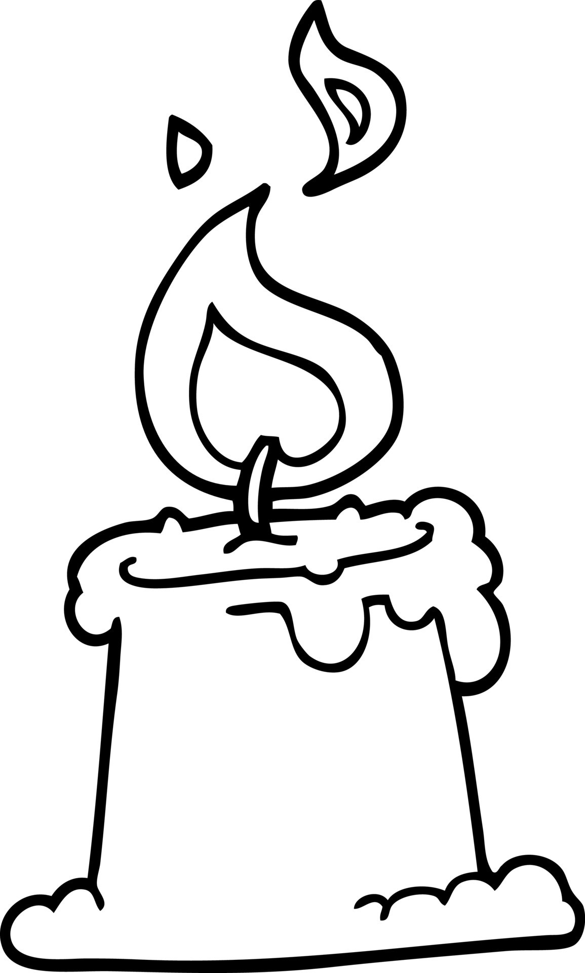 line drawing cartoon candle burning 9869940 Vector Art at Vecteezy